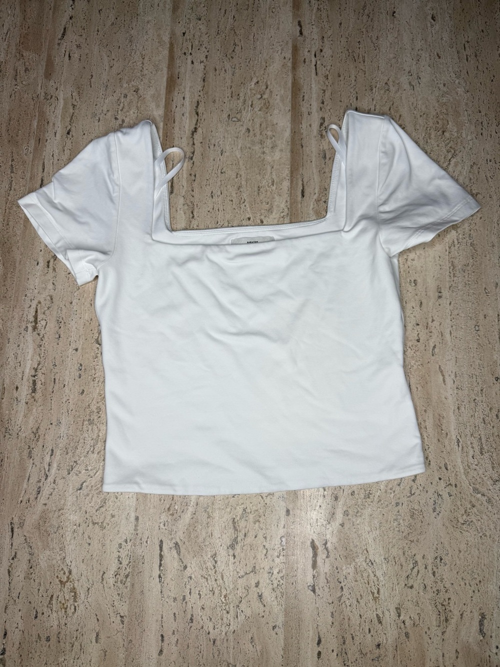 Babaton Contour White Square-Neck Women's Cropped Top